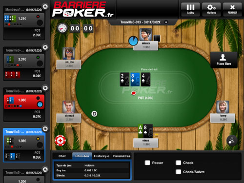 Barriere Poker sur Ipad